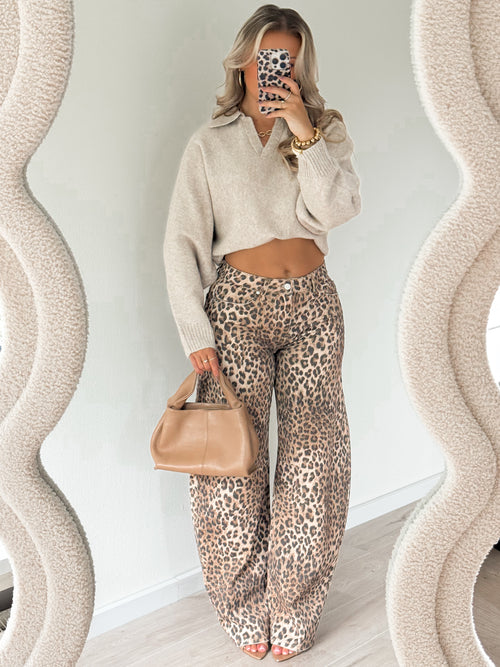 PRE-ORDER Stretch - Chloé balloon jeans leopard