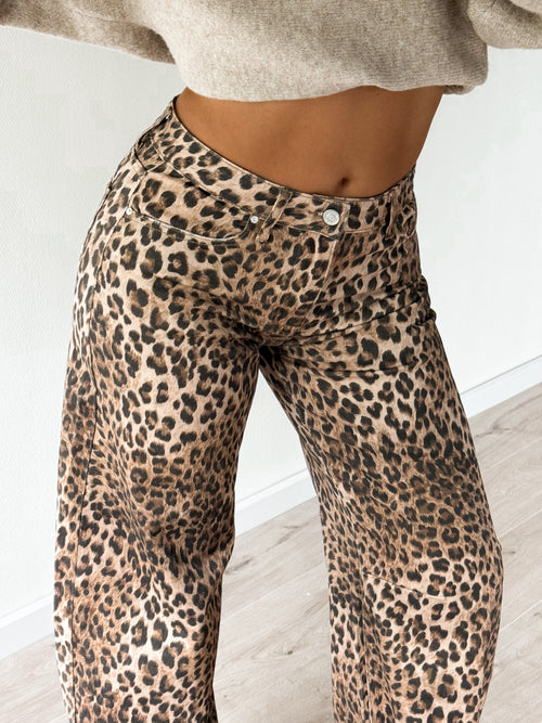 PRE-ORDER Stretch - Chloé balloon jeans leopard