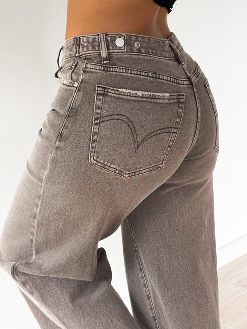 Stretch - Melanie wide jeans taupe