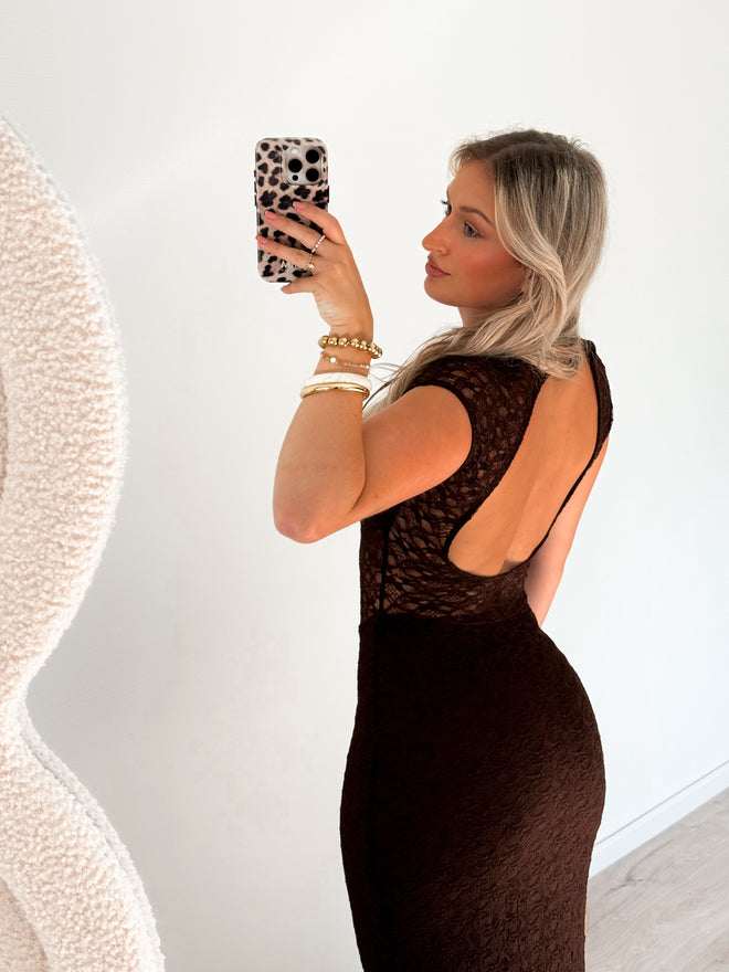 Rose dress brown