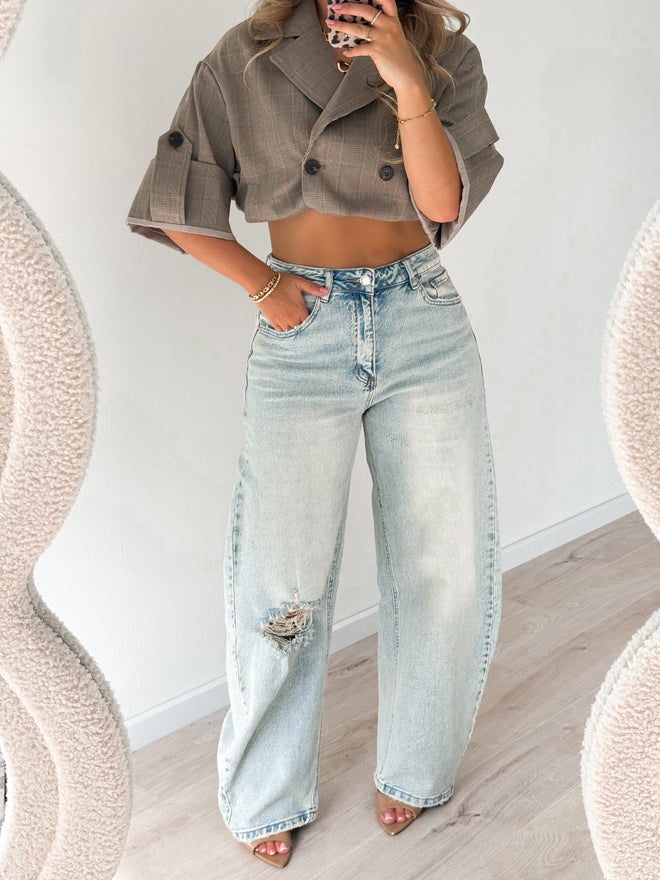 Stretch - Fleur balloon jeans light denim