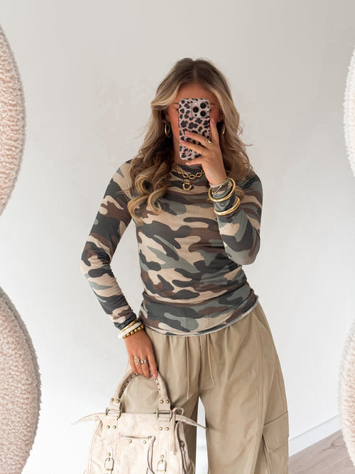 Clara top army green