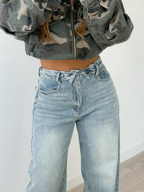 Stretch - Britt balloon jeans washed denim