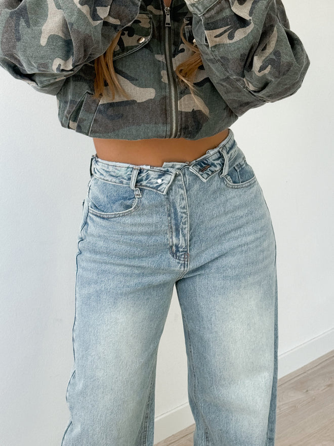 Stretch - Britt balloon jeans washed denim