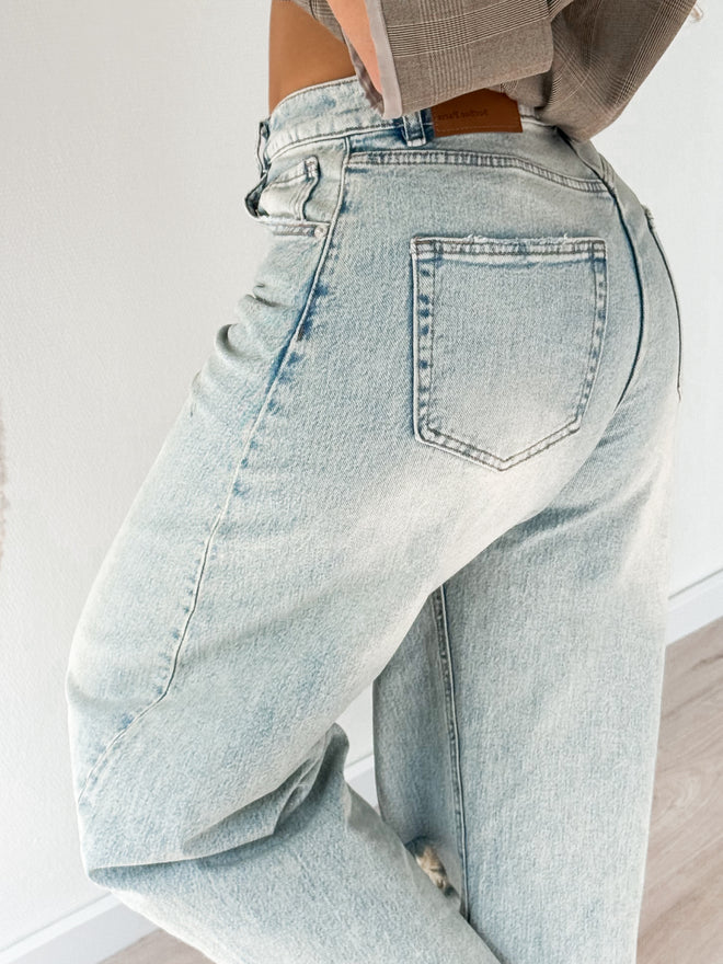 Stretch - Fleur balloon jeans light denim