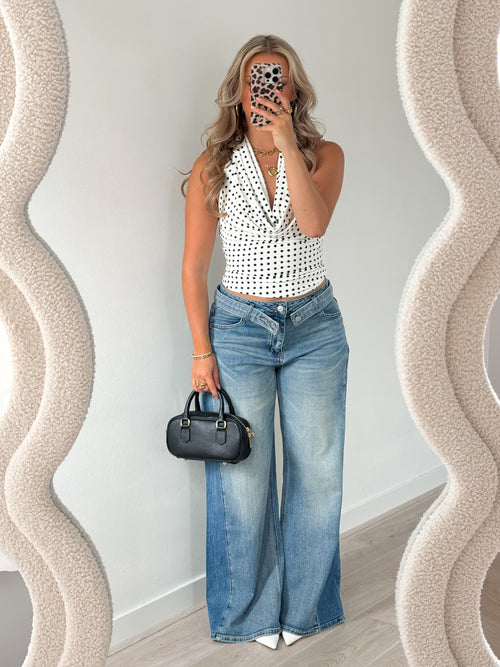 Stretch - Zara wide jeans mid denim