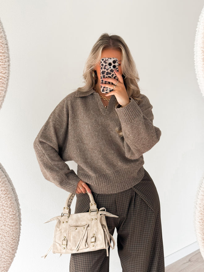PRE-ORDER Ruby knit taupe