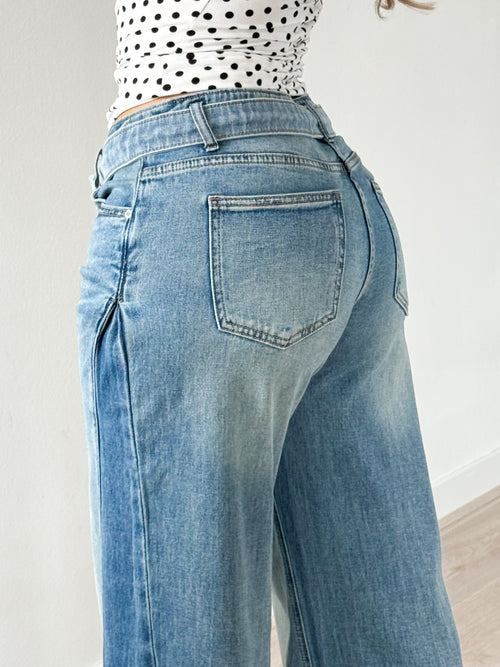 Stretch - Zara wide jeans mid denim