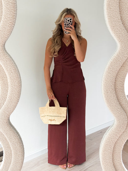 Linda jumpsuit dark red