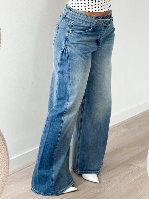 Stretch - Zara wide jeans mid denim