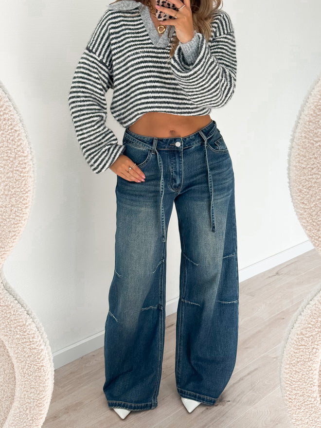 Stretch - Lauren wide jeans dark denim