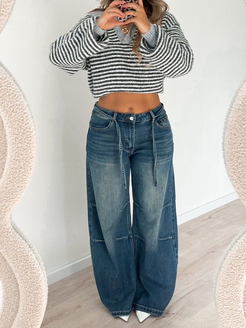 Stretch - Lauren wide jeans dark denim