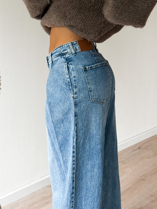 Stretch - Ivy wide jeans mid denim