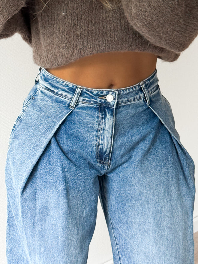 PRE-ORDER Stretch - Ivy wide jeans mid denim