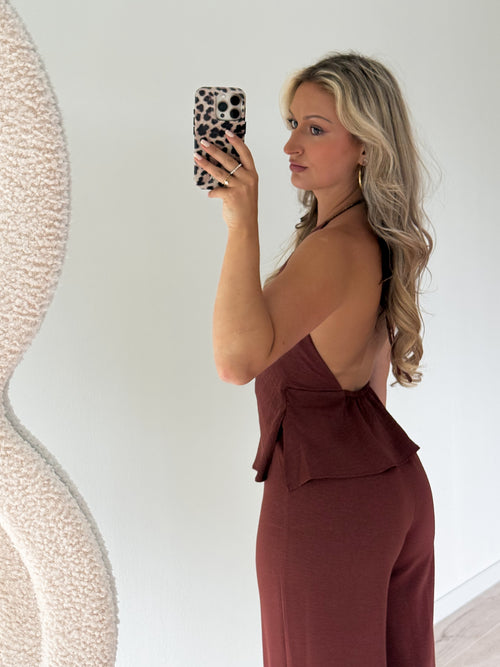 Linda jumpsuit dark red