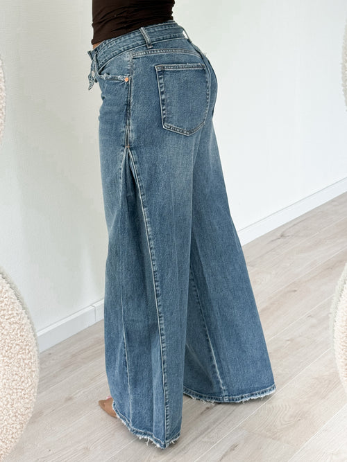 Stretch - Zaar wide jeans mid denim