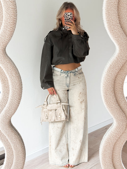 London wide jeans washed denim