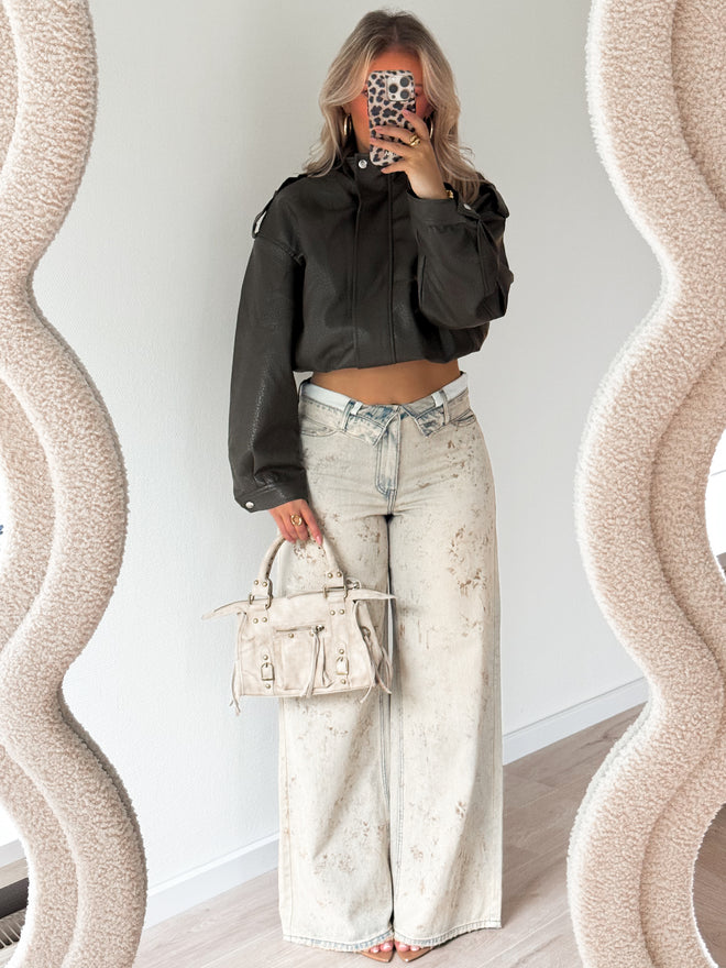 London wide jeans washed denim