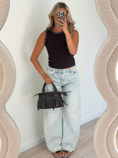 Bente top brown