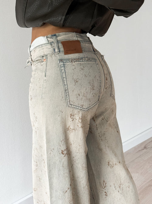 London wide jeans washed denim