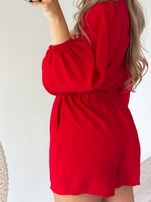 Sophie playsuit red