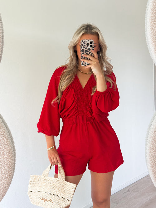 Sophie playsuit red