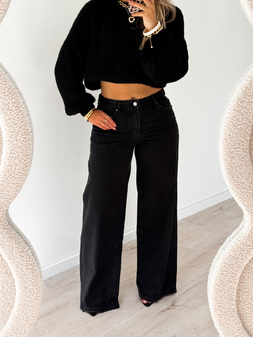 Stretch - Melanie wide jeans black