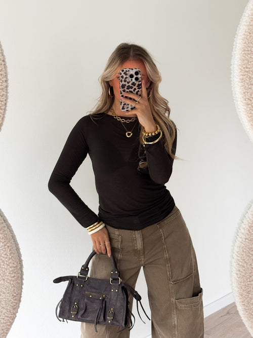 Lina top brown