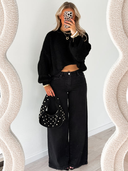 Stretch - Melanie wide jeans black