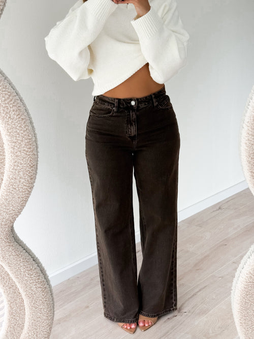 Stretch - Babet wide jeans brown