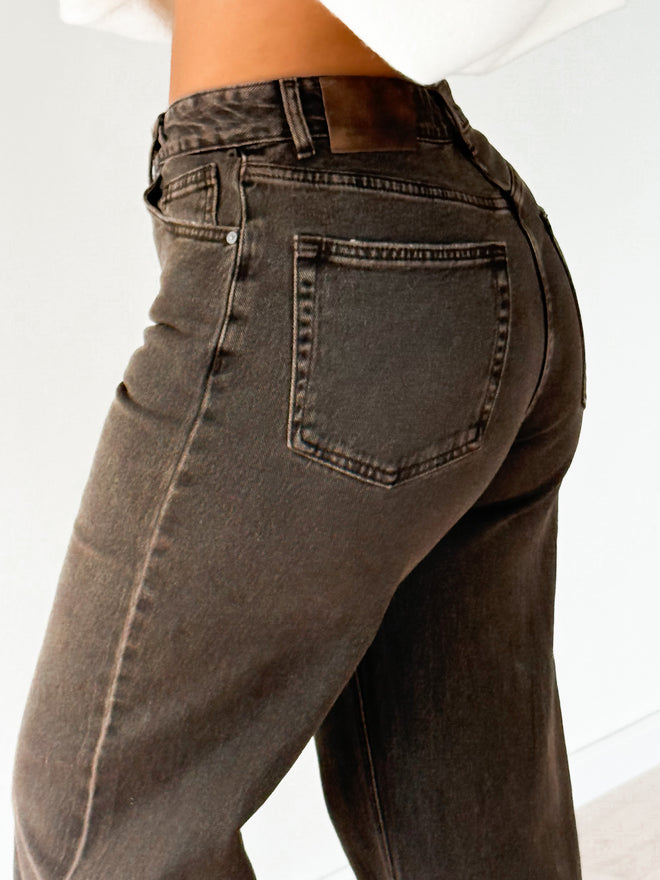 Stretch - Babet wide jeans brown
