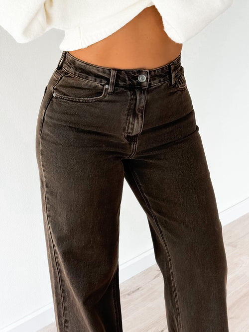 Stretch - Babet wide jeans brown